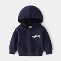 Sweat à capuche bleu marine pour garçon avec imprimé Roaarr et finitions côtelées - 90 / Bleu marine