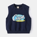 Chaleco infantil azul marino sin mangas con estampado de Caps y acabados de canalé - 90cm / Azul marino