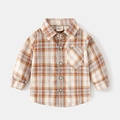 Camicia classica a maniche lunghe in cotone per bambini con motivo a quadri arancioni - 90cm / Scozzese Arancio Scuro