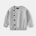 Cardigan lavorato a maglia grigio chiaro per bambino con bottoni asimmetrici - 90cm / Tops / Grigio
