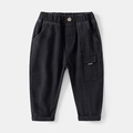 Classic black boys cargo pants with elastic waist and FASHION pocket detail - 90cm / Black