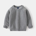 Maglione girocollo grigio per bambini con strisce laterali bianche e polsini a coste - 100cm / grigio scuro
