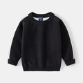 Maglione in maglia nera per bambini con strisce bianche sulle spalle e polsini a coste - 100cm / Nero