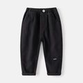 Klassische schwarze Freizeithose für Jungen mit Gummizug und modischem Detail - Schwarz / 90cm