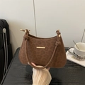 Chic brown leopard print underarm bag with knot detail and gold hardware accents - Brown
