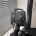 Mini sac à dos rétro noir en cuir PU à pois avec motifs d'ours et boucles dorées - Avec Pendentif / Noir