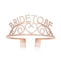 Elegante coroncina Bride To Be in oro rosa con strass scintillanti per addio al nubilato - Oro rosa