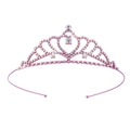 Pink rhinestone heart crown headband with sparkling crystals for girls' princess parties - Pink Tiara With Iridescent Stones