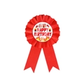 Insignia de cumpleaños de bombero roja con diseño de camión para fiestas infantiles - Insignia de Roseta de Cumpleaños Bombero