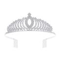 Eleganter silberner Braut-Tiara mit funkelnden Strasssteinen und Metallkämmen - Silber Weißer Strass
