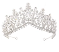 Tiara da sposa in argento con cristalli scintillanti a forma di pera per matrimoni - Argento Strass Bianco