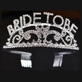 Elegant silver bride to be rhinestone bridal tiara crown for wedding party - Crown Style White