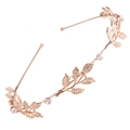 Serre-tête vintage doré avec feuilles et cristaux de style grec rétro élégant - Or K