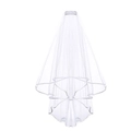Velo de novia blanco clásico de dos capas con peine para fiesta de bodas - Velo largo de doble capa