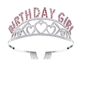 Cerchietto corona Birthday Girl argento con strass rosa e dettagli a cuore - Taglia unica / Corona Singola Bianco e Rosa