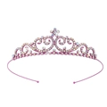 Pink purple crown headband with iridescent AB rhinestones for girls party - Pink Purple Flower Iridescent Stone Tiara