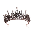 Dettaglio della lussuosa corona da sposa dea greca con strass e lega in oro rosa raffinata - Oro Antico Strass Grigio (Stile 1)