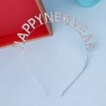 Cerchietto argento Happy New Year con strass brillanti per feste di capodanno - Taglia unica / Argento