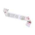 White satin Birthday Girl sash with floral patterns and metallic silver lettering - One Size / Silver GIRL Sash