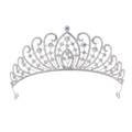 Eleganter silberner Braut-Tiara mit funkelnden Strasssteinen und AB-Kristallen für Hochzeiten - Silberweiß + AB