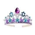 Serre-tête couronne sirène avec cristal violet et détails d'étoiles de mer enfant - Couronne d'argent