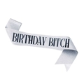 Fascia di compleanno glitter argento con scritta Birthday Bitch per decorazione di festa - Taglia unica / Argento Glitter