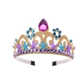 Serre-tête couronne sirène pour filles avec paillettes dorées et pierres violettes - Couronne Dorée