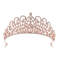 Elegantes Diadem in Roségold mit Vintage-Schnörkeln und funkelnden Strasssteinen - Roségold Weiß