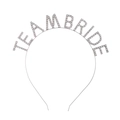 Cerchietto Team Bride argento con strass per addio al nubilato e damigelle d'onore - Team Bride (Argento Strass Bianco)