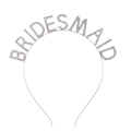 Cerchietto BRIDESMAID con strass argento per damigelle e feste di addio al nubilato - Bridesmaid (Argento Strass Bianco)
