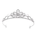 Couronne scintillante en cristal argenté avec strass blancs pour filles et mariées - Argent Strass Clair