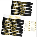 Kit de bandas de despedida de soltera con 1 banda Bride blanca y 11 bandas de satén negro - Juego De Bandas Negras