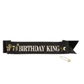 Écharpe Birthday King 50 noire et dorée avec paillettes et épingle pour anniversaire - Taille unique / 70ème anniversaire