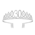 Tiara in argento con strass e numero 30 per festa di trentesimo compleanno donna - Set Fascia e Tiara / 30 Anni Argento