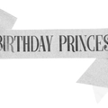 Écharpe d'anniversaire pailletée argentée avec texte Birthday Princess en noir - Argent Uniquement (Écharpe Uniquement)