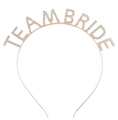 Cerchietto in strass oro rosa con scritta TEAM BRIDE per feste di matrimonio - Team Bride (Oro Strass Bianco)