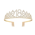 Goldenes Diadem zum 18. Geburtstag mit funkelnden Strasssteinen und Haarkämmen - 18 Jahre Gold