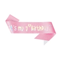Fascia glitter rosa con scritta cangiante It's my 7th Birthday per festa di bambina - Taglia unica / 7 anni