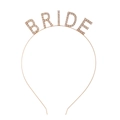 Rose gold rhinestone headband featuring BRIDE lettering for wedding party - Bride (Gold White Rhinestone)