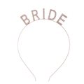 Rose gold rhinestone headband with BRIDE lettering for weddings and bridal parties - Bride (Rose Gold White Rhinestone)