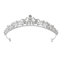 Luxuriöse silberne Brautkrone mit glitzernden Strasssteinen für Hochzeiten und Partys - Silber Weiß