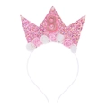 Serre-tête couronne rose pailletée pour fille de 8 ans avec chiffre huit or rose - Couronne 8ème Anniversaire