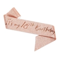Fascia glitter oro rosa con scritta It's my 18th Birthday per festa di compleanno - 18° Compleanno (Oro Rosa)