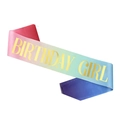 Fascia di compleanno sfumata arcobaleno con scritta dorata per decorazione festa - Lettera Oro Ragazza Compleanno
