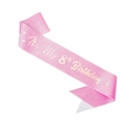 Pink glitter sash with 'It's My 8th Birthday' text and star patterns for girls - Age 8 Birthday Party Sash
