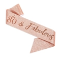 Fascia 80 & Fabulous in oro rosa scintillante con elegante motivo a corona per donne - 80 & Fabulous (Oro Rosa)