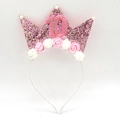 Pink birthday crown headband for 10th birthday with glitter and rose details - 10th Birthday Headband