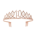Rose gold birthday tiara with rhinestones and number 100 for 100th anniversary - 10th Birthday / Rose Gold
