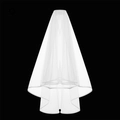 Double-layer white bridal veil with pearl details and plastic comb for wedding parties - White Double Layer Mesh Veil (With Comb)
