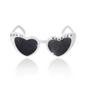 White heart shaped sunglasses with Just Married letter beads for wedding and honeymoon - White Heart JUST MARRIED